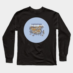 Constantinople, Byzantium city hand drawing illustration pin buttons Long Sleeve T-Shirt